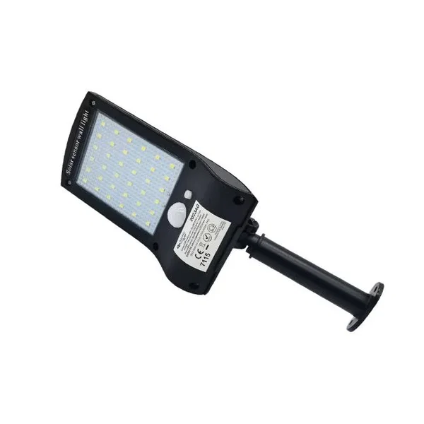 Lampa LED solarna 5W 5500-6000K IP65 czujnik PIR czarna 250x80x40mm do wejścia i