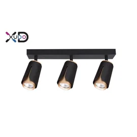 kinkiet LED GU10 3x35W czarny mat złoty IP20 do wnętrz