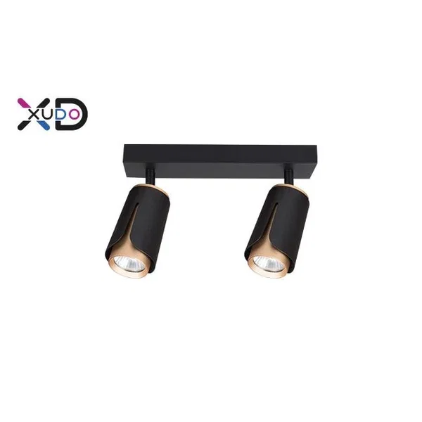 Kinkiet LED 2xGU10 35W czarny mat złoty IP20 do wnętrz