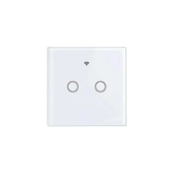 Włącznik szklany dotykowy podwójny biały WiFi 3-300W IP54