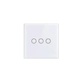 Włącznik szklany dotykowy potrójny biały 3x100W LED IP54