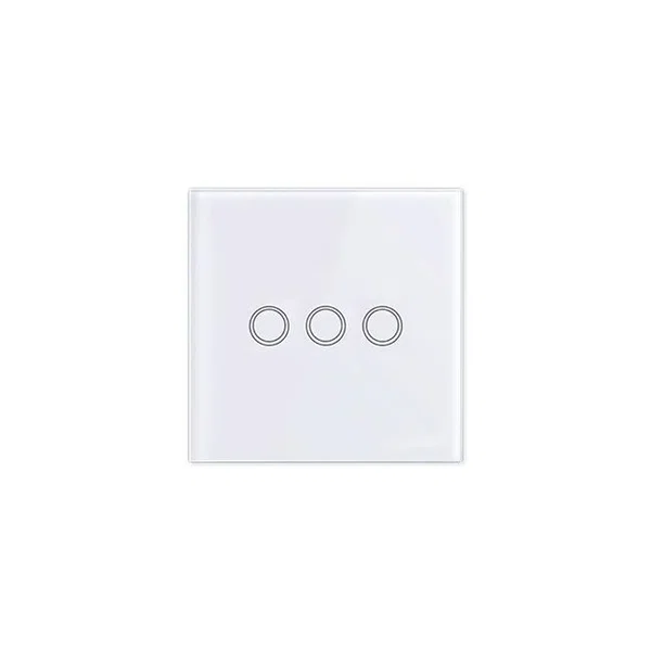 Włącznik szklany dotykowy potrójny biały 3x100W LED IP54