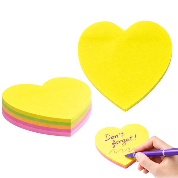 Karteczki samoprzylepne serce serduszko 100 szt notatki sticky notesik mały