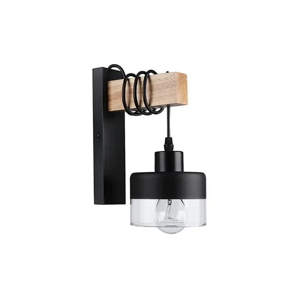 Kinkiet LED E27 50W czarny dąb IP20 do wnętrz