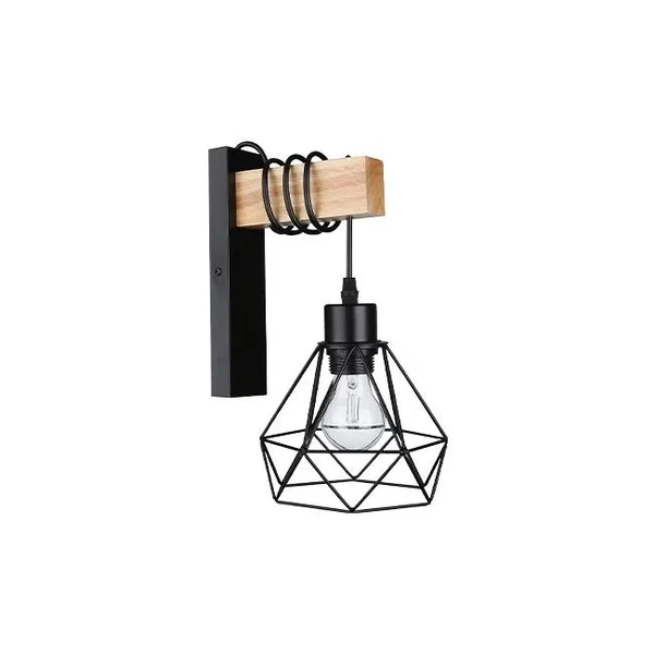 Kinkiet LED Otto 50W czarny stal drewno 200x140x250mm IP20 do wnętrz