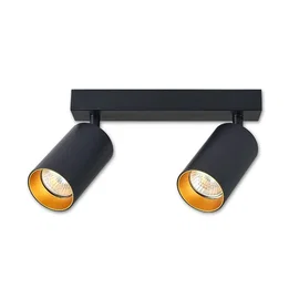 kinkiet LED GU10 2x35W czarny mat złoty IP20 do wnętrz