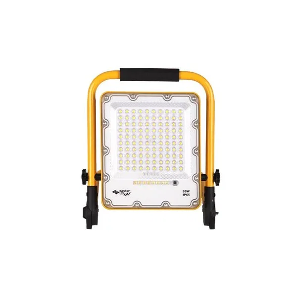 Naświetlacz LED 50W 4500K IP65 żółto-czarny przenośny do warsztatu i ogrodu - żó
