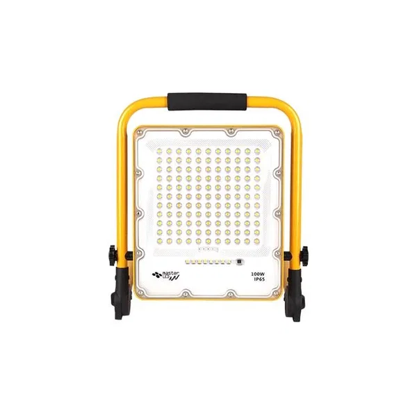 Naświetlacz LED przenośny 100W 4500K IP65 żółto-czarny do warsztatu i podjazdu