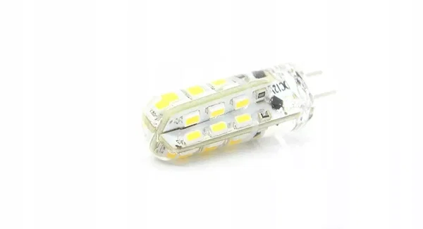 ŻARÓWKA LED GU-4 24 smd 12V 3WAT CIEPŁA DC W-WA - 24 żółte diody smd w przezrocz