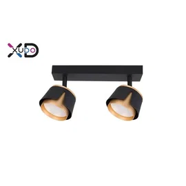Kinkiet LED GX53 2x35W czarny mat złoty IP20 do wnętrz