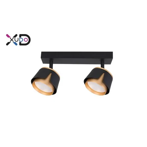 Kinkiet LED GX53 2x35W czarny mat złoty IP20 do wnętrz