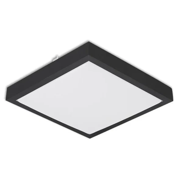 Plafon LED 2xE27 40W czarny IP44 czujnik mikrofalowy do wejścia i na schody