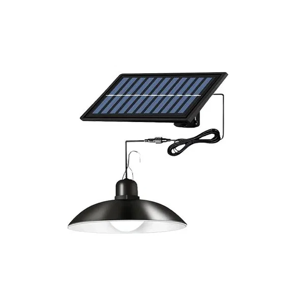 Lampa LED solarna 1,8W 6500K IP44 czarna z pilotem do ogrodu i altany