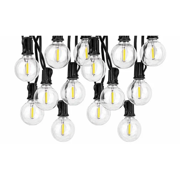 Girlanda LED 36x E12 2700K 20m IP44 czarna na taras i balkon