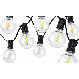 Girlanda LED 25x E12 1W 2700K IP44 czarna na taras i balkon