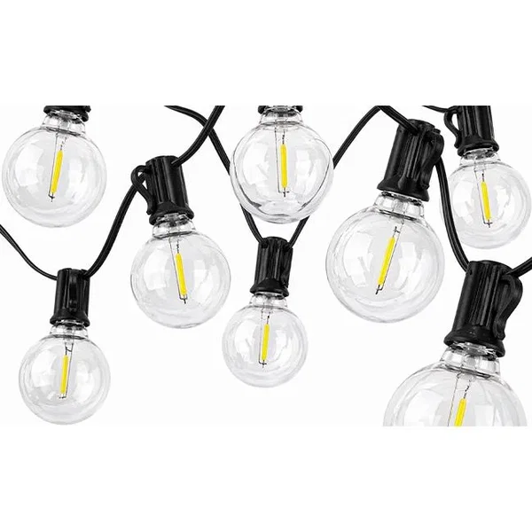 Girlanda LED 25x E12 1W 2700K IP44 czarna na taras i balkon
