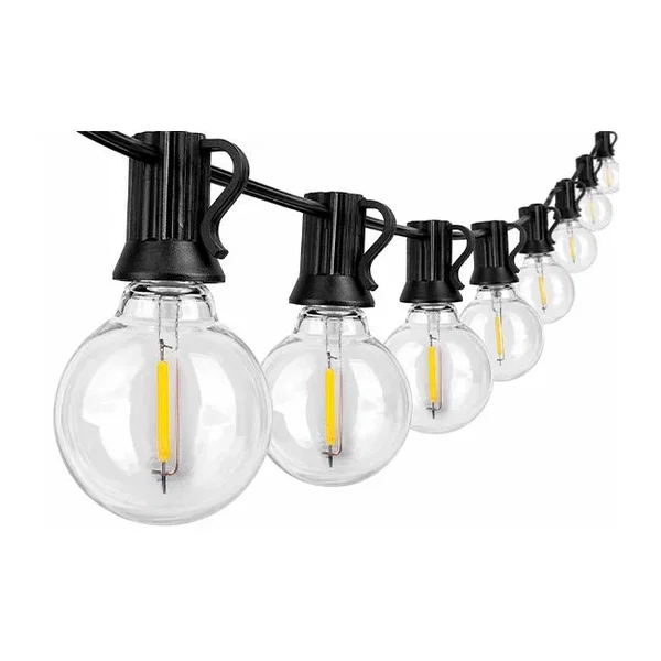 Girlanda LED 15x1W 2700K IP44 czarna 12.6m na taras i balkon