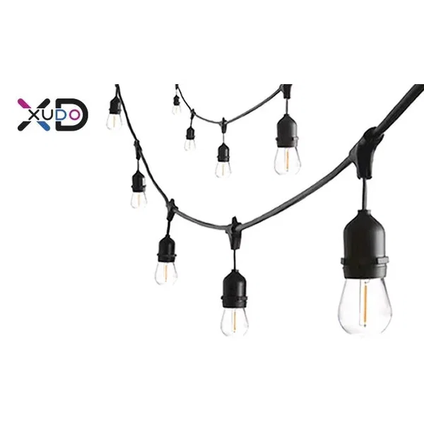 Girlanda LED 10m 10x E27 1W 2700K IP44 czarna do ogrodu i altany
