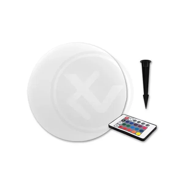 Lampa ogrodowa LED kula RGB 30cm biała solarna Vipelectro