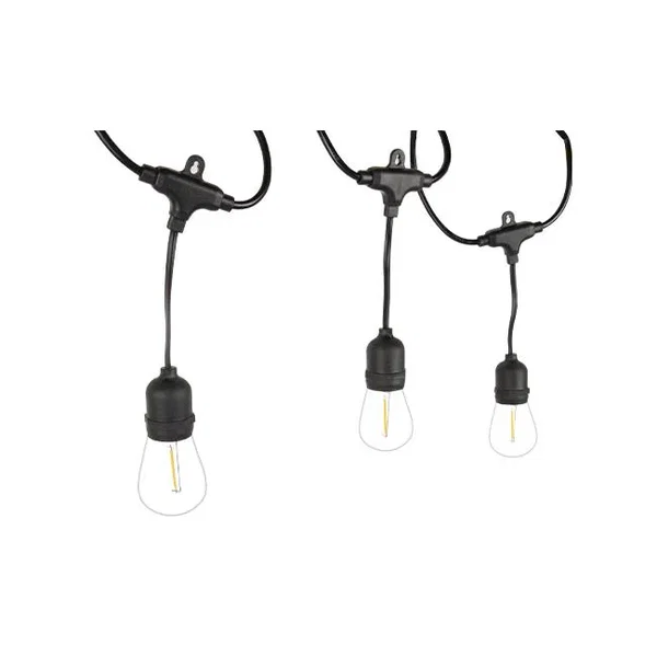 Girlanda LED 10m 10x E27 2700K IP44 czarna do ogrodu i altany