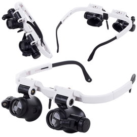 Lupa okulary do naprawy z podświetleniem LED 8x i 23x dla precyzji pracy