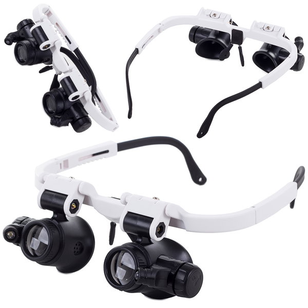 Lupa okulary do naprawy z podświetleniem LED 8x i 23x dla precyzji pracy