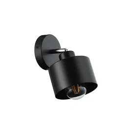 kinkiet LED E27 35W czarny ruchomy IP20 do wnętrz - matowa czarna metalowa osłon