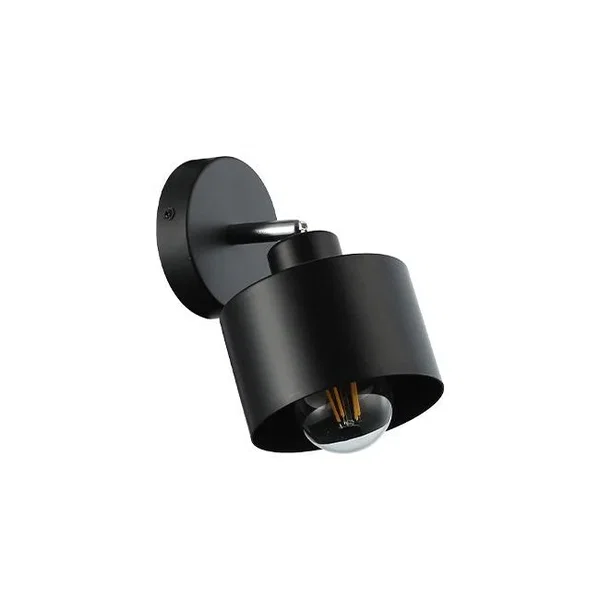 kinkiet LED E27 35W czarny ruchomy IP20 do wnętrz - matowa czarna metalowa osłon
