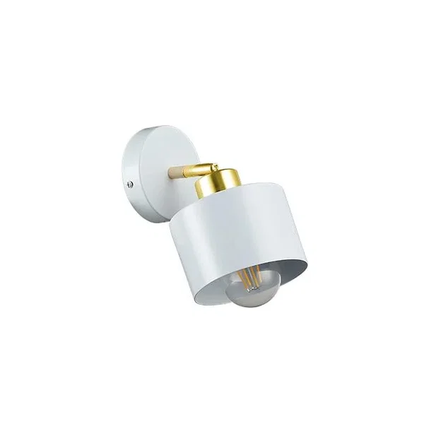 kinkiet LED E27 35W biały złoty ruchomy IP20 do salonu i sypialni