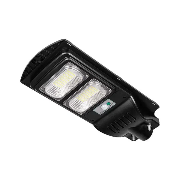Lampa LED solarna 100W 6000K IP65 czarna czujnik ruchu do ogrodu i podjazdu