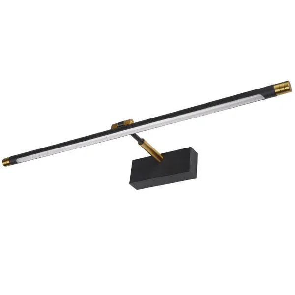 Kinkiet LED 9W 4000K IP20 czarny złoty 46cm do wejścia i na schody