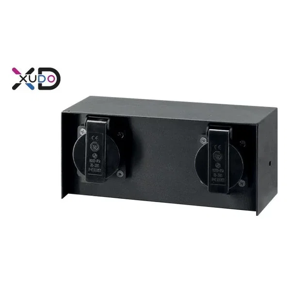Gniazdo elewacyjne 2x230V IP44 czarne do elewacji i fasady