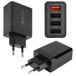 Zasilacz Quick Charge 20W 4xUSB-A czarny Vipelectro
