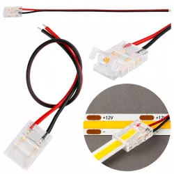 Złączka do taśmy LED COB 10mm zatrzaskowa z kablem Vipelectro