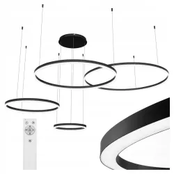 Żyrandol LED Mundo 40/60/80/100cm 119W czarny 3CCT Vipelectro