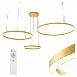 Żyrandol LED Mundo 40/60/80cm 72W złoty 3CCT pilot Vipelectro