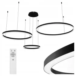 Żyrandol LED Mundo 40/60/80cm 72W czarny 3CCT pilot Vipelectro