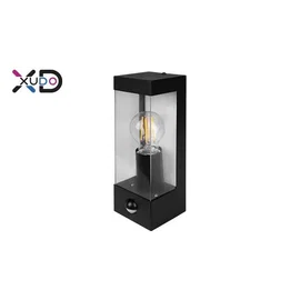 Kinkiet zewnętrzny LED E27 15W czarny IP44 PIR do wejścia i na schody