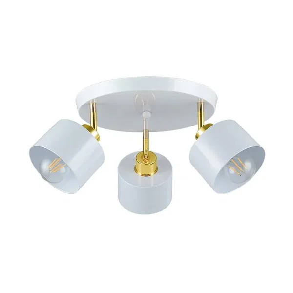 Kinkiet LED E27 3x35W biały złoty ruchomy do salonu i przedpokoju