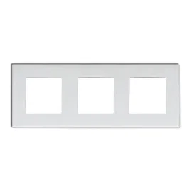 Ramka szklana potrójna biała 228x86mm do gniazd