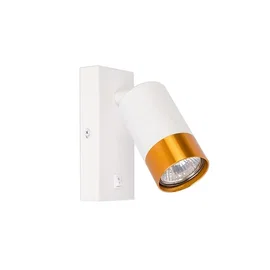 kinkiet led gu10 35w biało-złoty ip20 do czytania