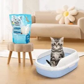 Żwirek dla kota 1.5kg 3.8L silikonowy o zapachu cytrynowym biało-żółty