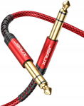 JSAUX KABEL PRZEJŚCIÓWKA DO GITARY ELEKTRYCZNEJ 2M 6,35 MM JACK 1/4" OPLOT