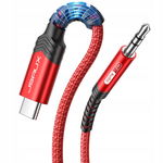 ADAPTER PRZEJŚCIÓWKA PLECIONY KABEL USB C NA AUX JACK 3,5MM 1M DO AUTA