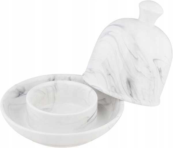 STYLOWA CERAMICZNA MASELNICZKA Z POKRYWKĄ POJEMNIK NA MASŁO SOSY MASELNICA