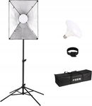 PROFESJONALNY SOFTBOX 50X70CM Z ŻARÓWKĄ 135W E27 5500K STATYW OŚWIETLENIE