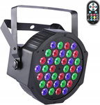 REFLEKTOR SCENICZNY DYSKOTEKOWY RGB 36 LED DMX STEROWANIE PILOTEM