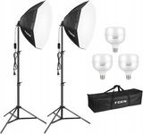 ZESTAW DO FOTOGRAFOWANIA STATYW SOFTBOX 50X70 LAMPA ŻARÓKA STUDYJNA 3X135W