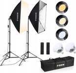 SOFTBOX LAMPA DO ZDJĘĆ FOTOGRAFII STATYW 2M STUDYJNY ZESTAW 2X 50x70CM