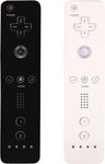 2 SZTUKI KONTROLER KONSOLI WII REMOTE BIAŁY CZARNY Z SILIKONOWYM ETUI